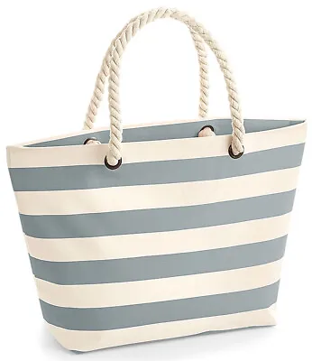 Westford Mill Nautical Beach Bag Rope Handle Striped Large Unisex Picnic (W680) • £16.79