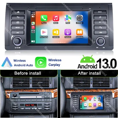 7  For BMW E39 E53 X5 GPS Navi Android 13 Car Stereo Radio CarPlay BT Head Units • $145.99