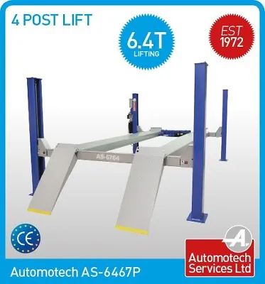 4 POST CAR LIFT / SERVICE LIFT / VEHICLE RAMP / HOIST / WITH JACK BEAM / 6400Kg • £5580