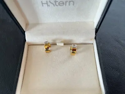 Rare H Stern 18kt Yellow Gold Pair Of Earrings With 2 Diamonds; Never Worn • $2000