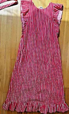 Vtg 1960s Red White Stripes Print Marimekko DRESS Piccolo Jokapoika Vuokko 38 10 • $329.99