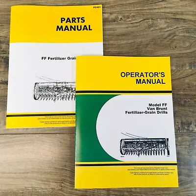 Parts Operators Manual Set For John Deere Van Brunt FF Fertilizer Grain Drills • $33.97