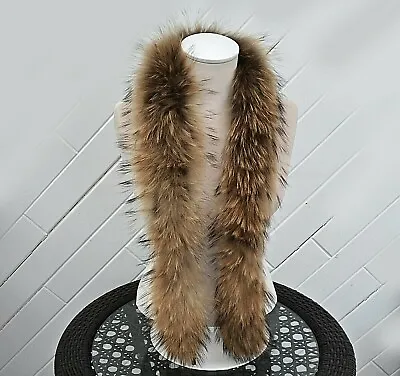  Real Genuine Raccoon Fur Whole Skin Collar Trim For Coat Jacket Hood 130x2 Cm • $109