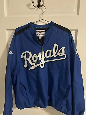 Majestic Mens Large Authentic Collection MLB Kansas City Royals Jacket N1132 • $39.96