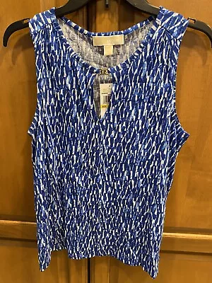 NWT Womens Michael Kors Sleeveless Royal Blue Blouse Shirt Top Med MSRP $78 New • $19