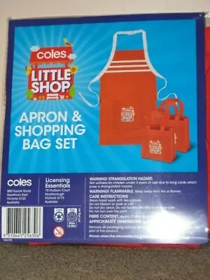 Coles Little (Mini) Shop 2 - Coles Apron & Shopping Bag BNIB Melb • £20.44