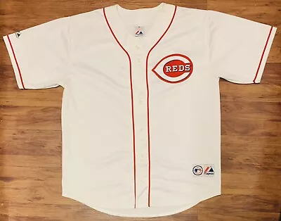 Rare Vintage Authentic Majestic Cincinnati Reds MLB Sanders Cruz Blank Jersey XL • $39.99