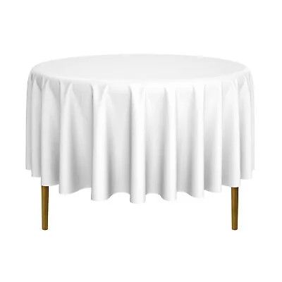 Round Wedding Banquet Polyester Fabric Tablecloth • $14.99