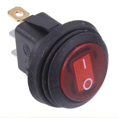 Red Illuminated On-Off Waterproof Rocker Switch SPST 230V • £3.59