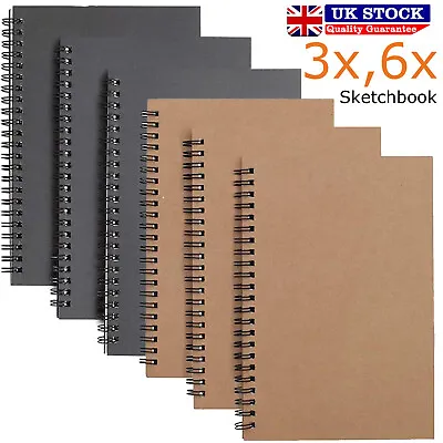 A5 Drawing Sketchbook Kraft Sketch Painting Notebook Blank Pad School Notepad • £1.09