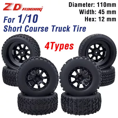 ZD Racing RC Wheels And Tires 1/10 Scale 12mm Hex For Redcat Traxxas Slash Truck • £20.77