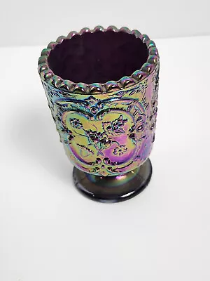 Vintage Fenton  Wild Strawberry Amethyst Carnival Glass Toothpick Holder • $12.99