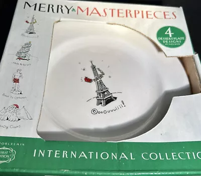 Set Of 4 Merry Masterpieces Art Dessert Plates International First Edition 1999 • $15