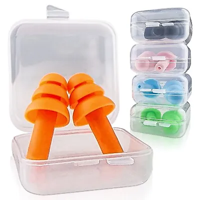 Ear Plugs 5 Pairs Soft Reusable Ear Plug For Noise Cancelling Sleep Swim & Work • £3.95