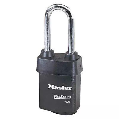 Master Lock 6121Lj Padlock Keyed Different Long Shackle Rectangular Steel • $23.25