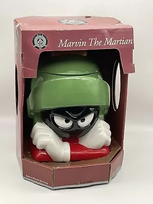 RARE Vintage Marvin The Martian Looney Tunes Cookie Jar In Original Box 2001 • $274.99