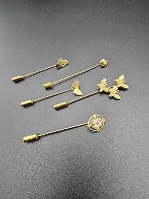 Lot Of 5 Vintage Stick Pins Gold Tone Metal • $14.99