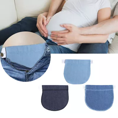 Waist Jeans Elastic Maternity Extender Adjustable Pants Waistband Pregnancy • £3.78