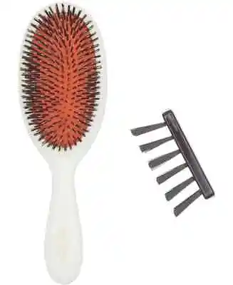 Mason Pearson BN2 Bristle And Nylon Junior Hair Brush + Cleaning Tool Ivory Open • $142.45