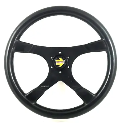 Genuine Momo Hartge Black Leather 4 Spoke Steering Wheel With Horn Button 7D • $1179.39