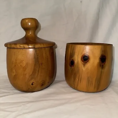 Pair Vintage Koa /Norfolk Wood Bowls Signed Kama’aina Woods Hawaii Honolulu • $240