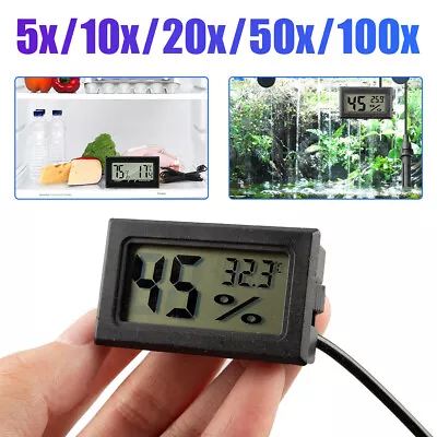 Mini Reptile Digital Thermometer Hygrometer Humidity Aquarium Meter Gauge Probe • $85.04