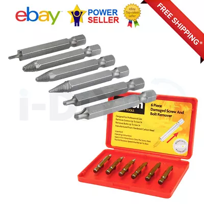 Rolson 6pc Damaged Screw Remover - Bolt Professional DIY Tools • £6.99