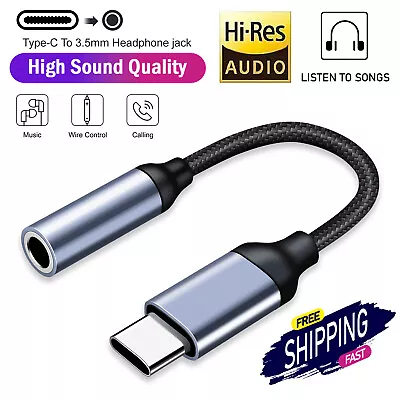 Braided USB C To 3.5mm Aux Jack Adapter Earphone Dongle Cable For Samsung IPhone • $6.59