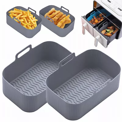 2x Silicone Air Fryer Pot For Ninja Liner Handle Baking Basket Accessories Pan • $14.49