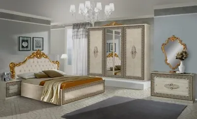 £1199 • Buy Luxury Anette Italian High Gloss Bedroom Set With 6 Doors Wardrobe At Price Of 4