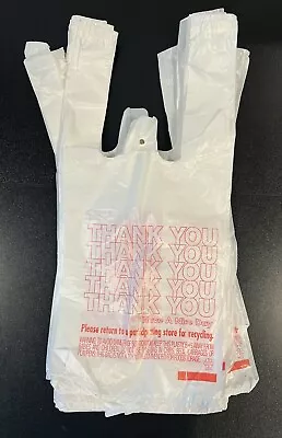 Bags 1/12 Small 15 X 7 X 5  Thank You T-Shirt Plastic Grocery Shopping Carry-Out • $8.99