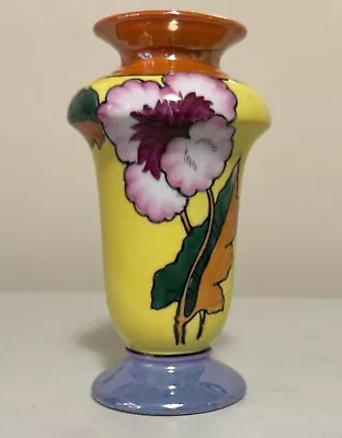 Vintage Art Deco Nippon Japan Vase Lg Floral Bold Colors Lusterware 7.25  • $39.99