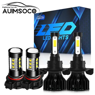 For Ford Mustang 2007-2012 - 6000K LED Headlight Hi/Lo+Fog Lights Bulbs 9008 H16 • $36.99