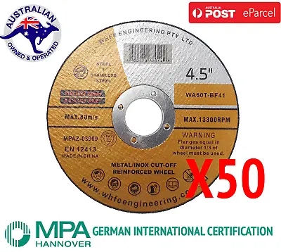 50x 115mm 4.5  CUTTING DISC WHEELS ANGLE GRINDER CUT OFF METAL STEEL THIN BLADES • $39.99