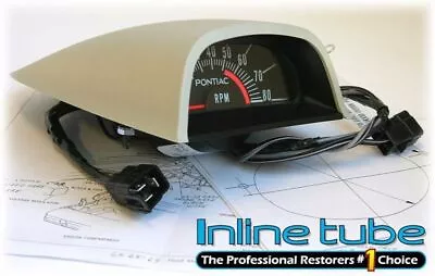 1969-72 Pontiac Gto Firebird 5500 Rpm Red Line Hood Tach Tachometer • $239.95