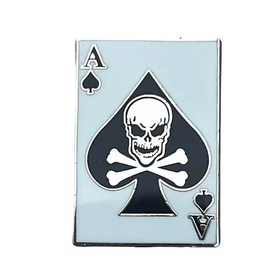 Ace Spades Death Skull Cross Bones Card Vietnam Hat Or Lapel Pin EE12242 F6D7L • $11.79