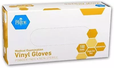 MedPride Powder-Free Vinyl Exam Gloves Box/100 Large • $9.95