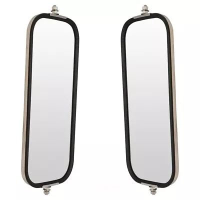 $49.82 • Buy TRQ West Coast Mirror Ribbed Back 16x7 Stainless Steel Pair For Heavy Duty Truck