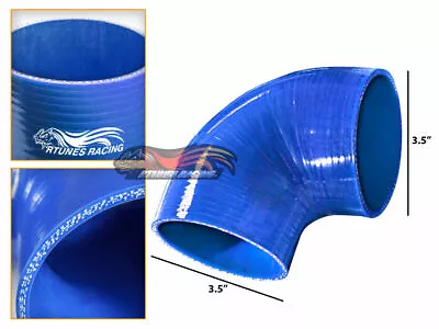 BLUE Elbow 3.5  89mm 4-ply Silicone Coupler Hose Turbo Intake Intercooler AC • $467.09