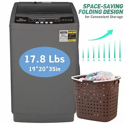 Full Automatic Washing Machine 17.8Lbs Compact Laundry Washer With Drain Pump • $189.99