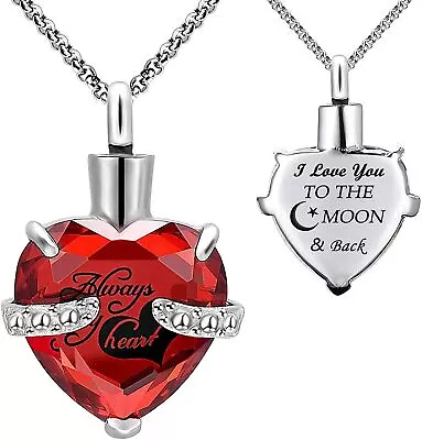 Urn Necklaces For Ashes Heart Cremation Memorial Keepsake Pendant Necklace Chain • $10.44