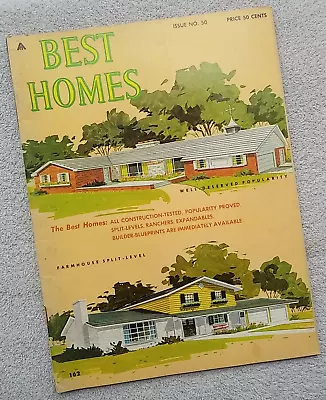 Best Homes 1969 Ranch Mid Century Modern Architecture House Floor Plan Blueprint • $35