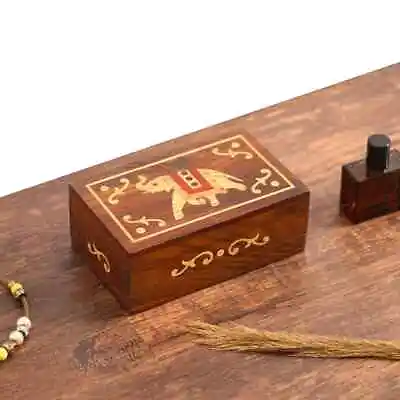 Secret Opening Lock Jewelry Box Engraved Wooden Hidden Compartment Jewelry Box • $41.49