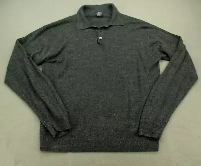 Dockers Polo Shirt Adult Large Gray Long Sleeve Casual Golf Mens L Acrylic • $9.99