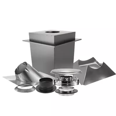 Chimney Pipe Up Through The Ceiling Basic Install Kit 6 In. X 17 In. Triple-Wall • $350.90