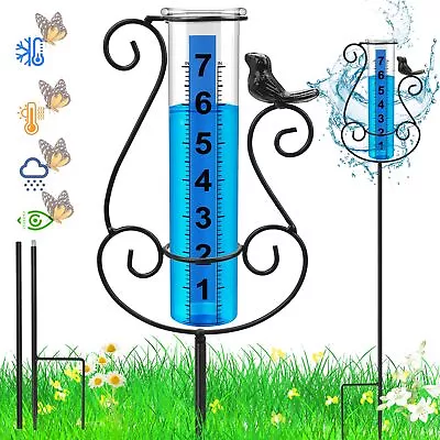 Rain Gauge Outdoor Best Rated 7 Capacity Large Rain Gauges With Metal Stake • $18.75