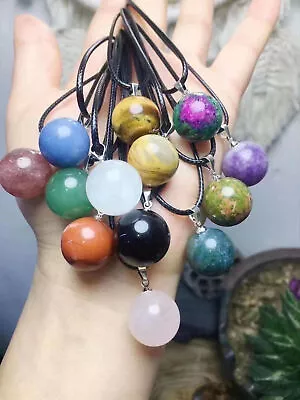 16mm Natural Mix Material Mini Sphere Pendant Crystal Quartz Healing Decorate • $21.25