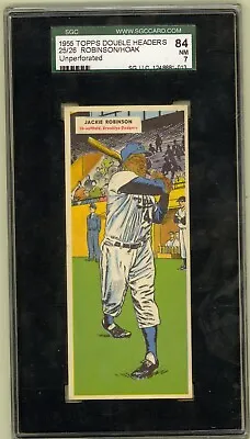1955 Topps Double Headers #25/26 JACKIE ROBINSON Brooklyn Dodgers HOF SGC 7 UNPR • $1250