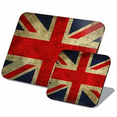 1x Cork Placemat & Coaster Set - Vintage Union Jack Flag Distressed #8887 • £14.99