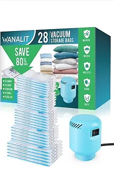 Wanalit Vacuum Storage Bags With Electric Pump 28 Count Variety • $59.99